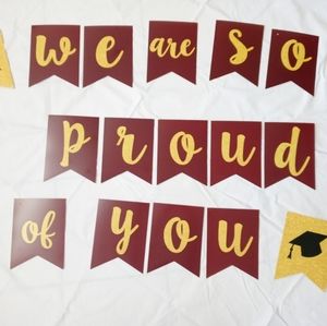 We Are So Proud of You Banner. Graduation Party Decor. Graduation Banner